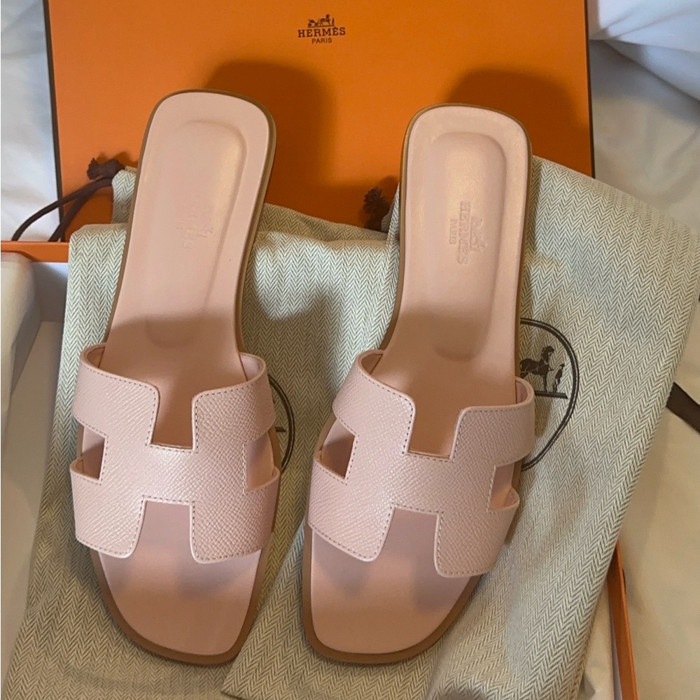 Hermes Oran Sandals 39 Rose Pale - Picture 2 of 5